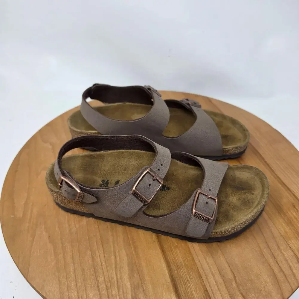 Birkenstock Sandals Youth 3 Brown Strappy Ankle Buckle Adjustable Summer Comfort